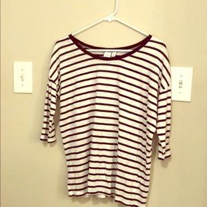 Blue and white striped shirt, size xs